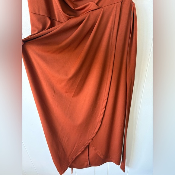 SHEIN Terracotta One Shoulder Dress | Size 1X - Picture 4 of 5